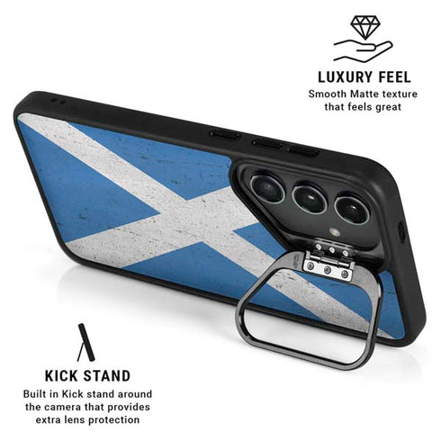 Scotland Flag Distressed Galaxy S25 Kickstand Case